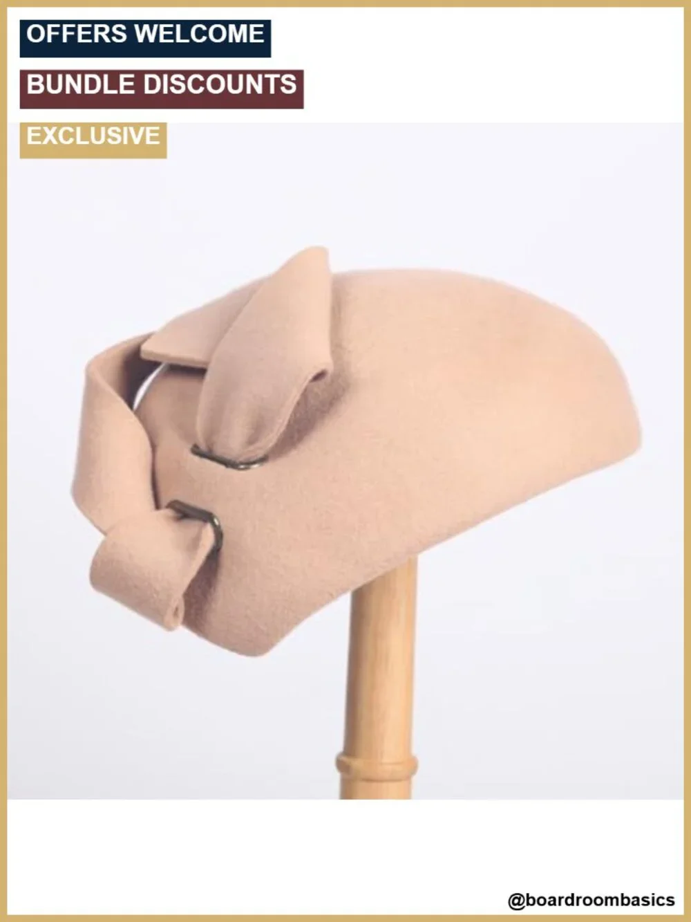 Wool Felt Fascinator Hat for Women with Hair Clip - Formal Occasion Pillbox Hat